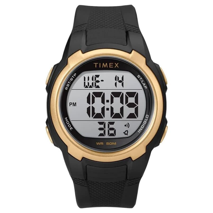 Timex Sport メンズウオッチ デジタル 石英 黒いこと×ゴールド 脂ダンス楽隊 50m雨合羽
