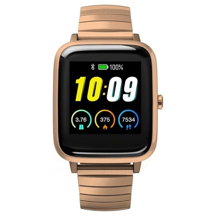 Timex Iconnect レディース ウオッチ デジタル 石英 さくら色ゴールド 真四角容れもの スポーツウォッチ