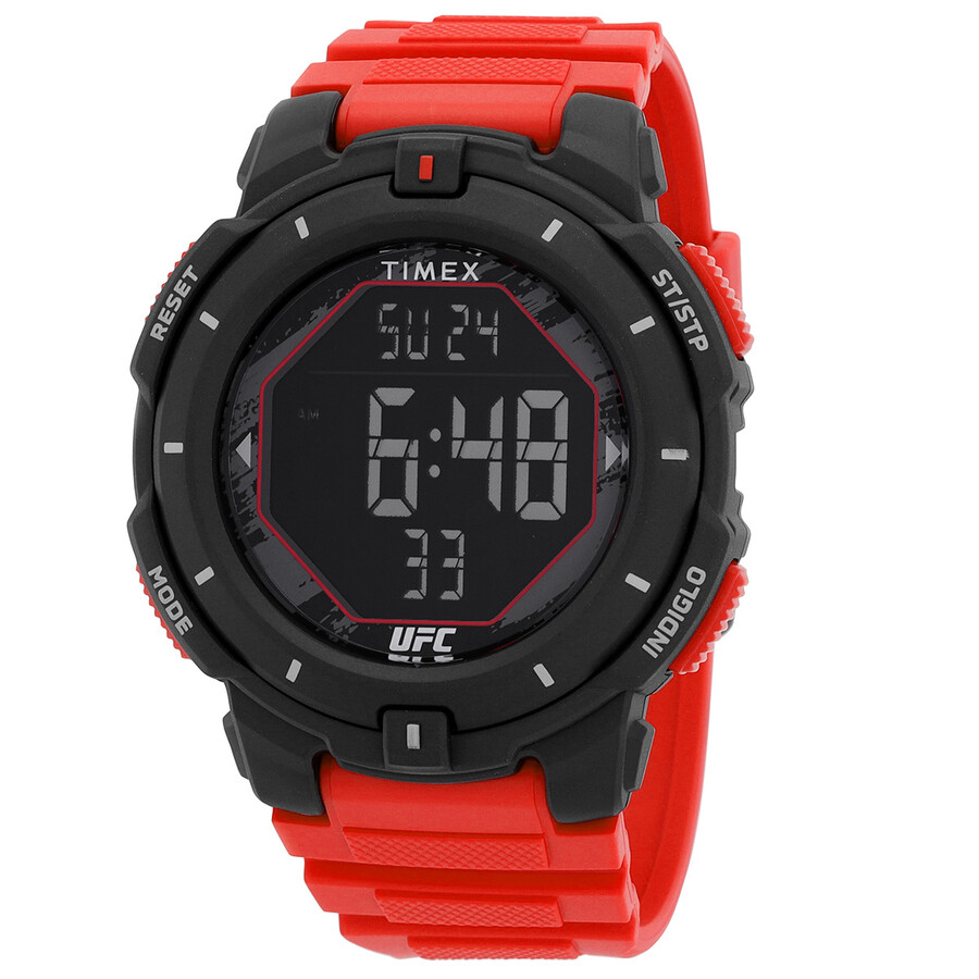 Timex UFC Rumble メンズ ウオッチ デジタル 石英 黒いこと×赤いこと ポリウレタン三尺帯 スポーツウォッチ