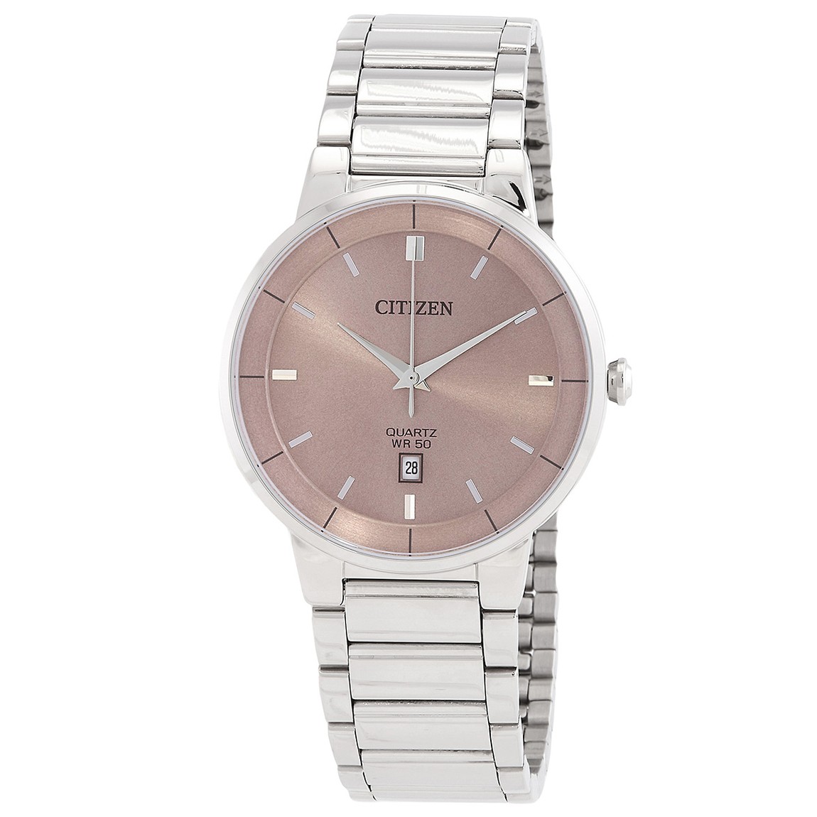Citizen Quartz ピンクダイアル 腕時計 シルバー ステンレス メンズ クォーツ BI5120-51Z｜Basqueバスク
