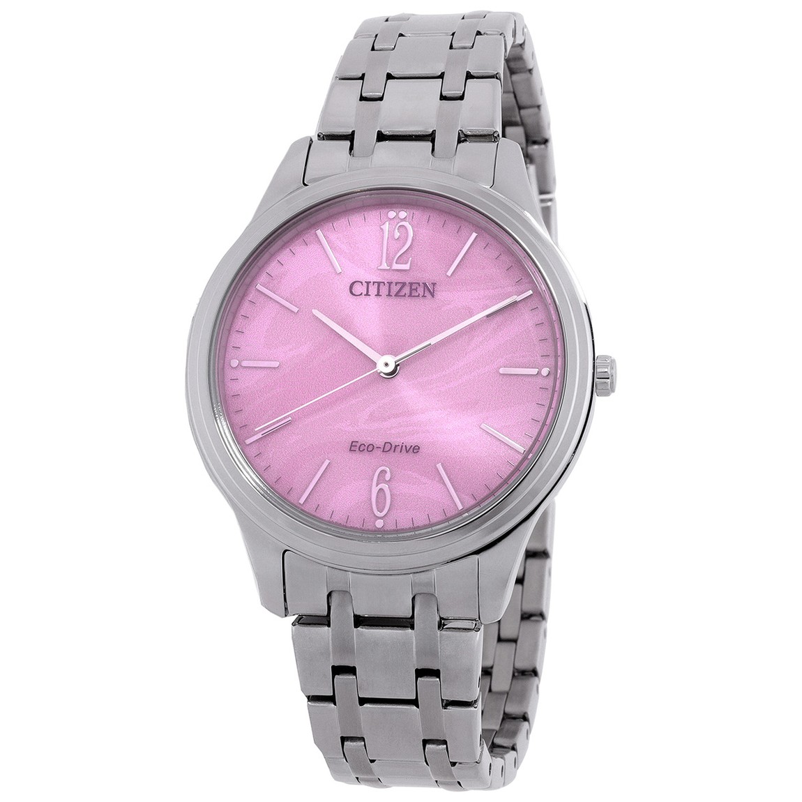 Citizen Elegance Eco-Drive 腕時計 レディース ピンクダイアル シルバー ステンレス ソーラー EM0411-71X｜Basqueバスク