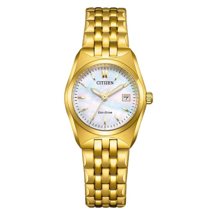 Citizen Corso 腕時計 レディース ホワイトマザーオブパール文字盤 エコドライブ ゴールド EW2293-56D|Basqueバスク