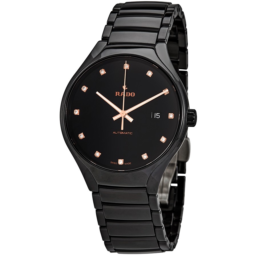 Rado True Automatic Diamond 腕時計 ブラック文字盤 メンズ 自動巻き ダイヤモンド R27056732｜Basqueバスク