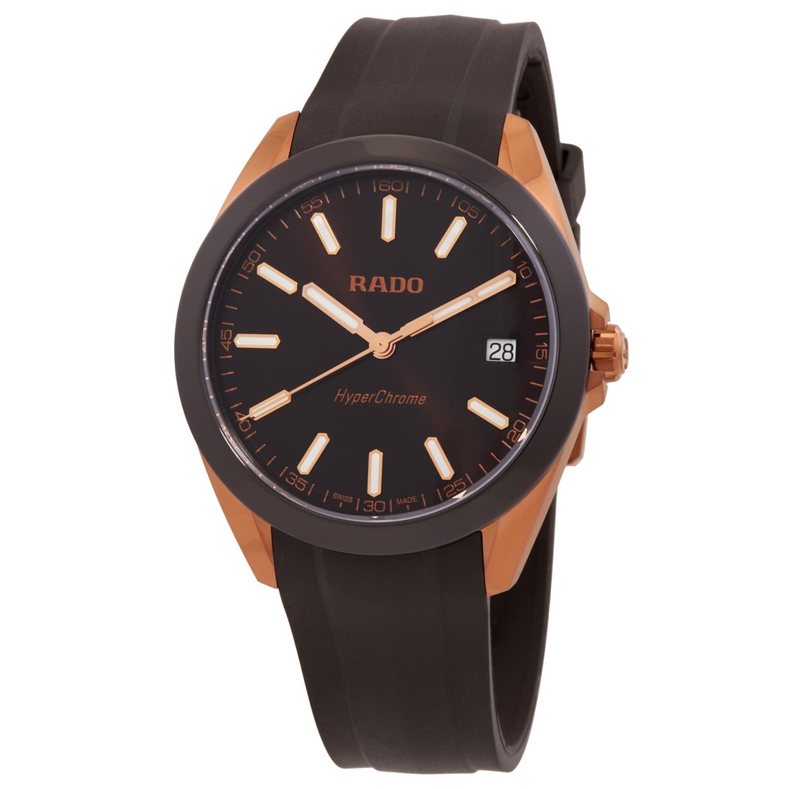 Rado HyperChrome 腕時計 ブラウン文字盤 クオーツ メンズ ローズゴールド ステンレススチール R32281309|Basqueバスク
