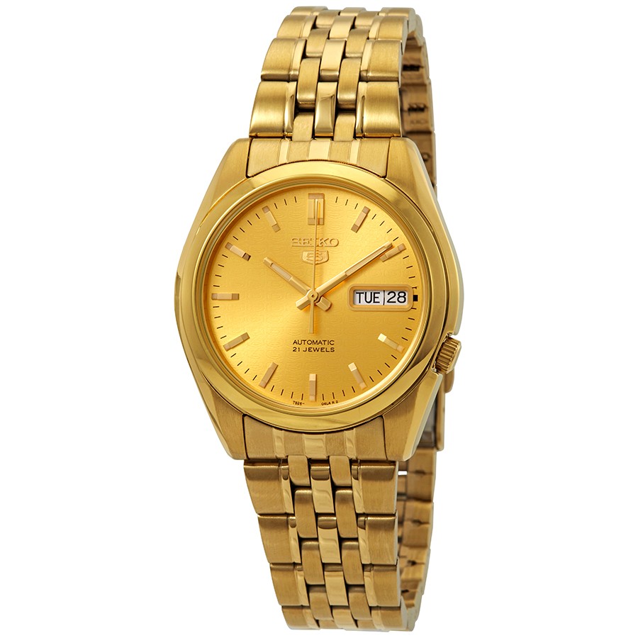 Seiko Series 5 腕時計 自動巻き ゴールドダイアル ステンレス メンズ SNK366｜Basqueバスク
