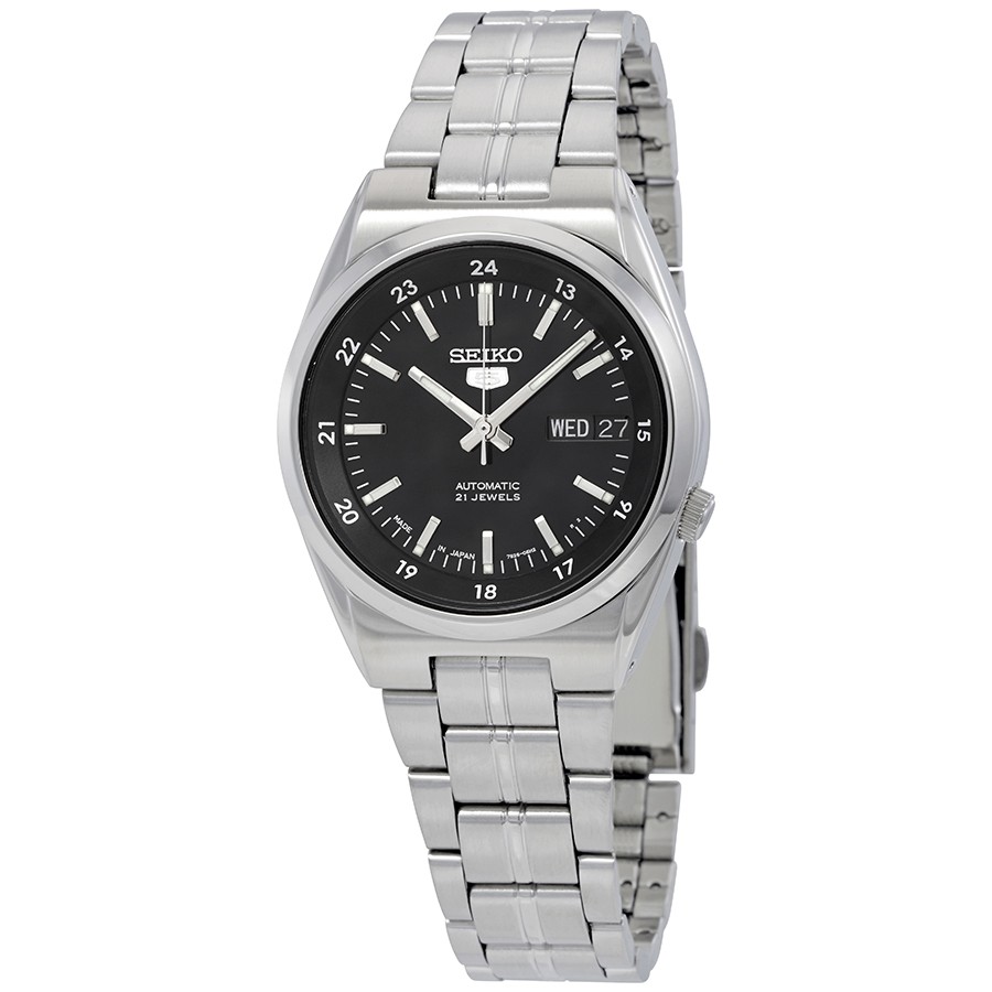 Seiko Series 5 腕時計 自動巻き ブラック文字盤 メンズ デイデイト 日本製 SNK567J1|Basqueバスク