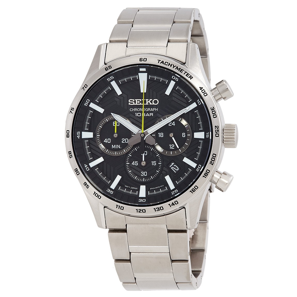Seiko Essentials Chronograph 腕時計 ブラック文字盤 ステンレス クオーツ メンズ SSB413P1｜Basqueバスク