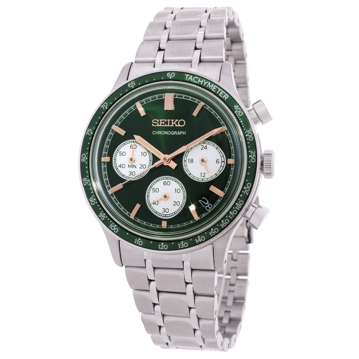 Seiko Chronograph 腕時計 メンズ グリーン文字盤 ステンレス クオーツ 38.7mm SSB481P1|Basqueバスク