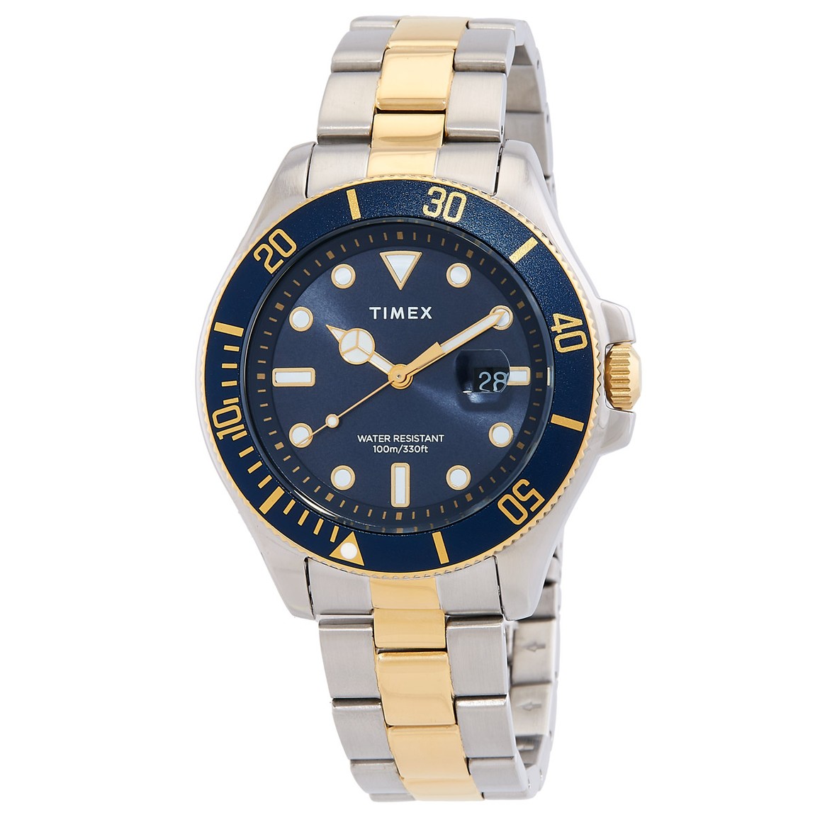 Timex Harborside Coast 腕時計 ブルー文字盤 クオーツ メンズ ツートン ステンレスバンド TW2V42000｜Basqueバスク
