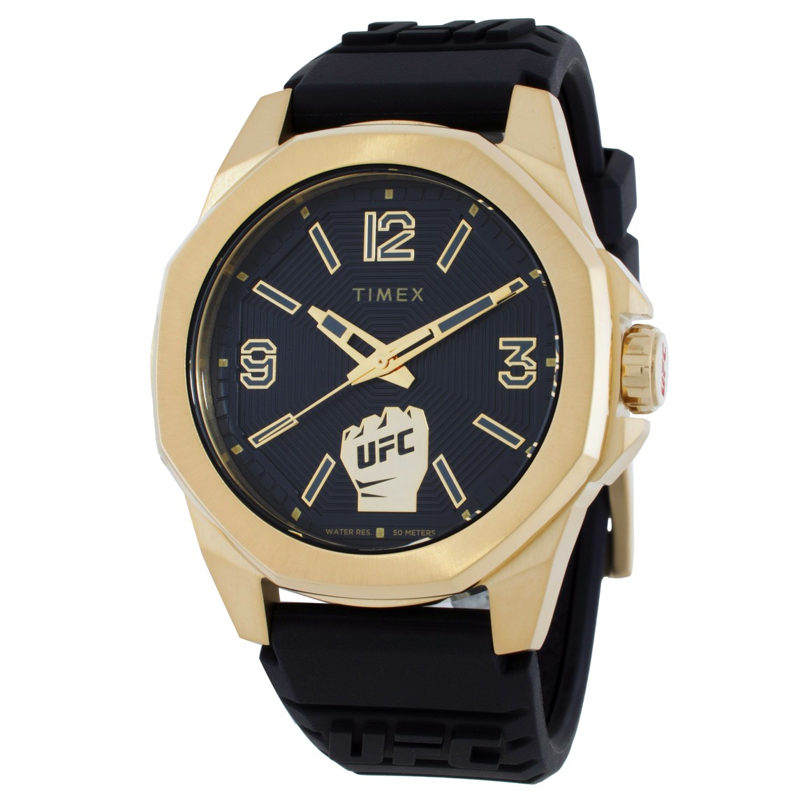 Timex UFC Prospect 腕時計 メンズ ブラック文字盤 ゴールドケース シリコンベルト TW2W73600｜Basqueバスク