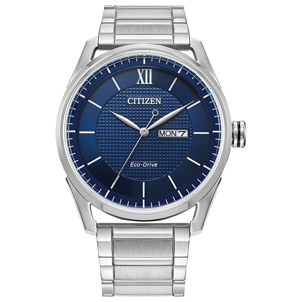 Citizen Classic Eco-Drive 腕時計 メンズ 3針 デイデイト ステンレス ブルー文字盤|Basqueバスク