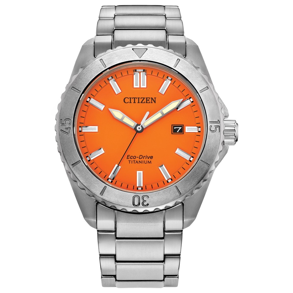 Citizen Brycen Sport Casual 腕時計 メンズ オレンジ文字盤 エコドライブ スーパーチタニウム AW1840-50X｜Basqueバスク