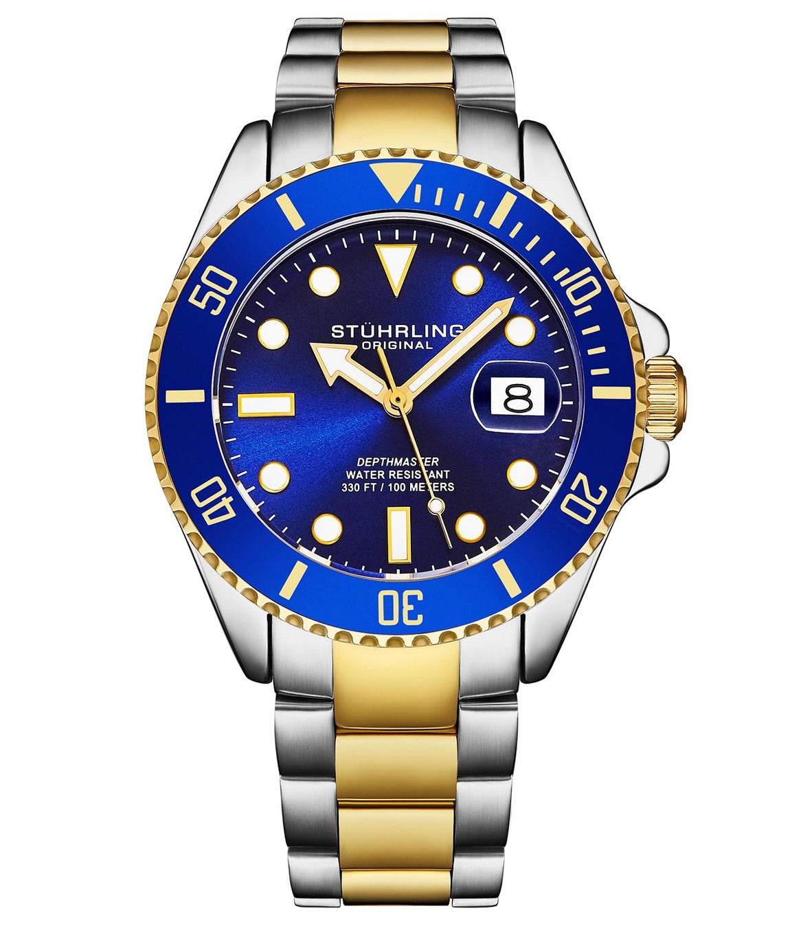 Stuhrling Original Dive Watch 腕時計 ブルー文字盤 スイス製クオーツ ツートーン ステンレス メンズ｜Basqueバスク 21,608円
