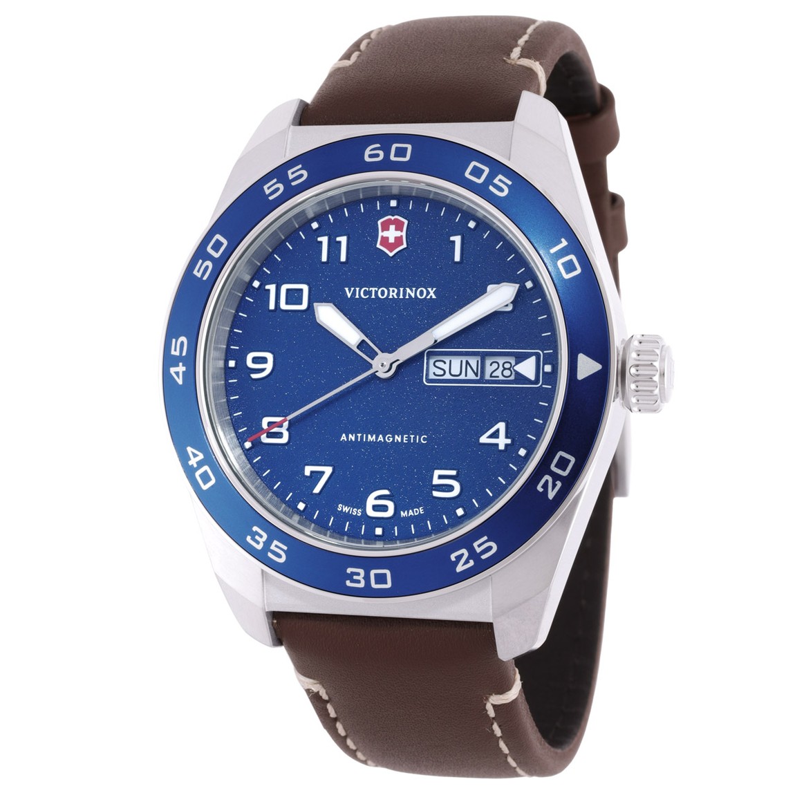 Victorinox Swiss Army 腕時計 メンズ ブルー文字盤 ブラウンレザーストラップ クオーツ 242040｜Basqueバスク