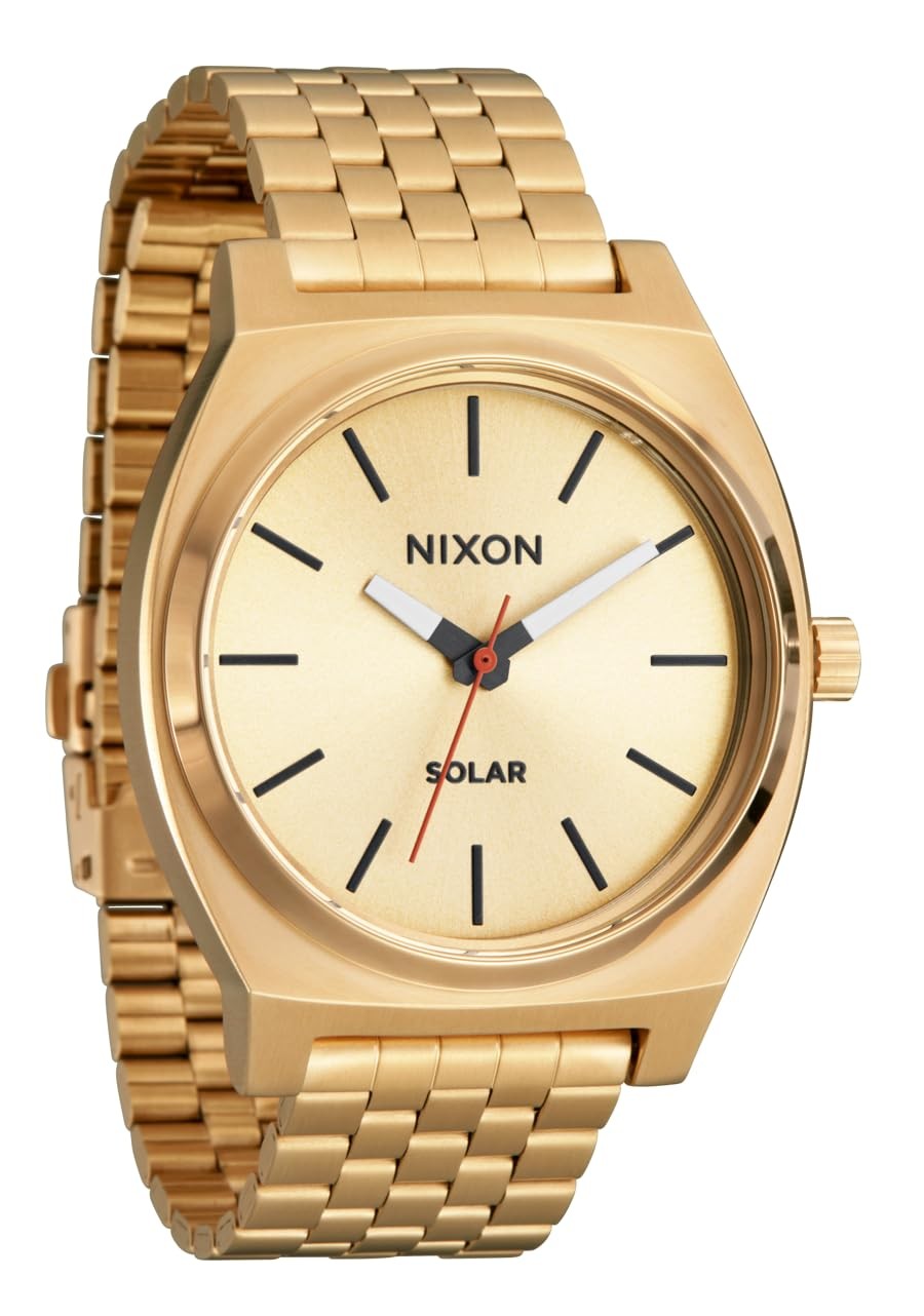 NIXON Time Teller Solar 腕時計 ソーラー アナログ ゴールド ブラック メンズ 40.5mm A1369｜Basqueバスク