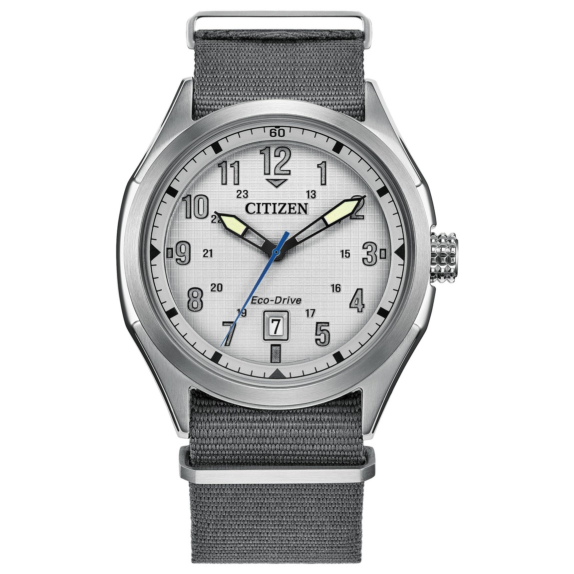 Citizen Terra Force 腕時計 メンズ エコドライブ グレー文字盤 シルバーケース ナイロンバンド AW1890-01A｜Basqueバスク