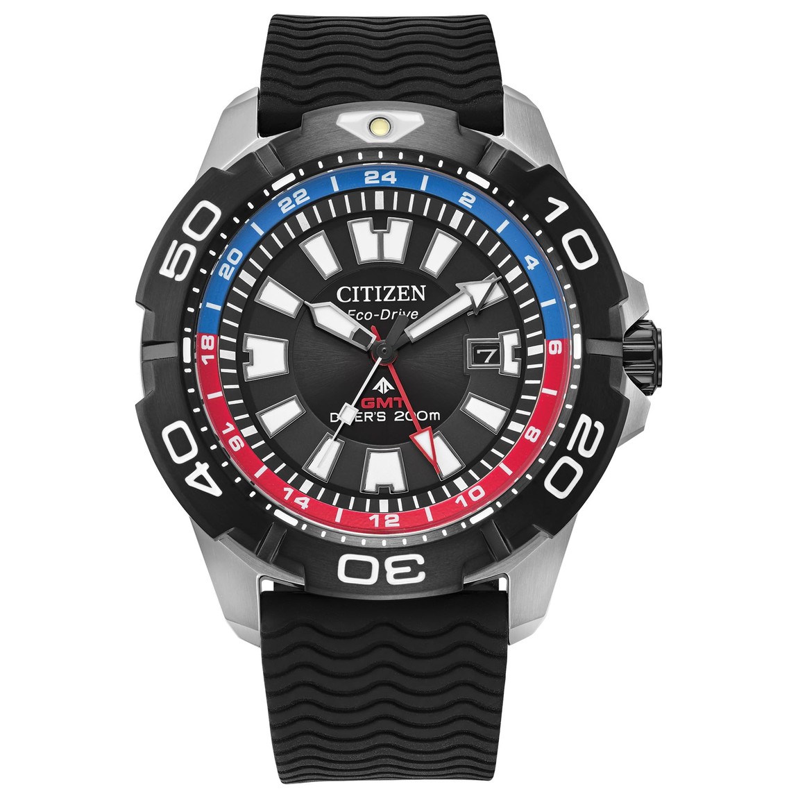 CITIZEN Promaster Sea 腕時計 エコ・ドライブ メンズ ブラック文字盤 ポリウレタンストラップ デュアルタイム BJ7128-08E｜Basqueバスク