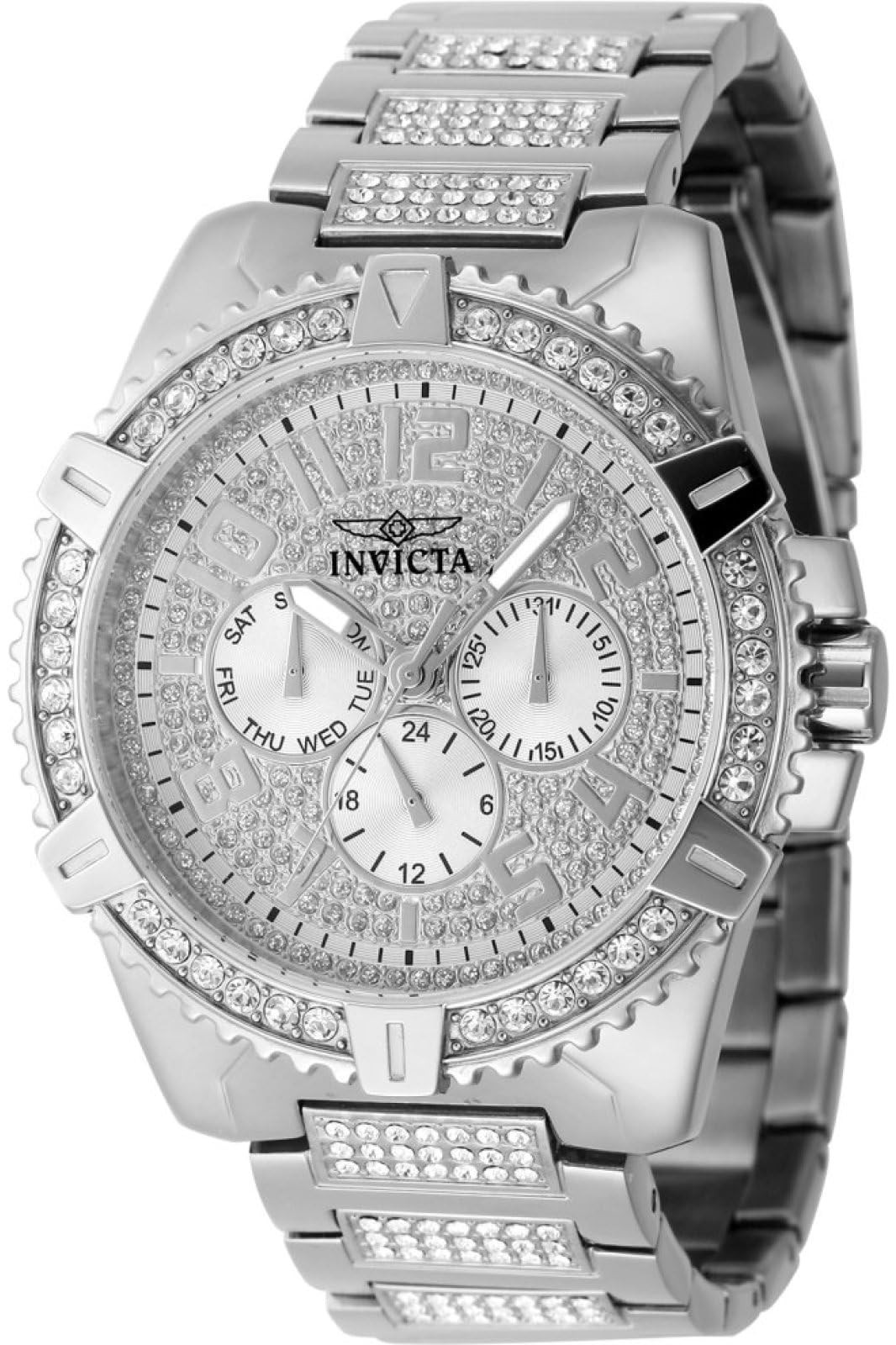 Invicta Celestial 腕時計 45mm シルバー文字盤 ステンレス クオーツ メンズ 48560|Basqueバスク