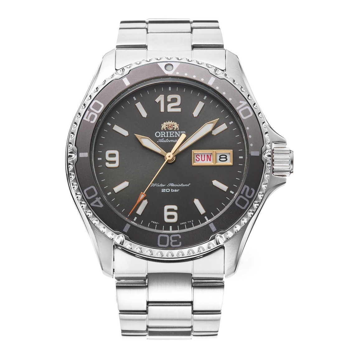Orient Sports Kamasu 腕時計 メンズ 自動巻き 手巻き アイアングレー文字盤 サファイアクリスタル ステンレス 200m防水 AA08|Basqueバスク