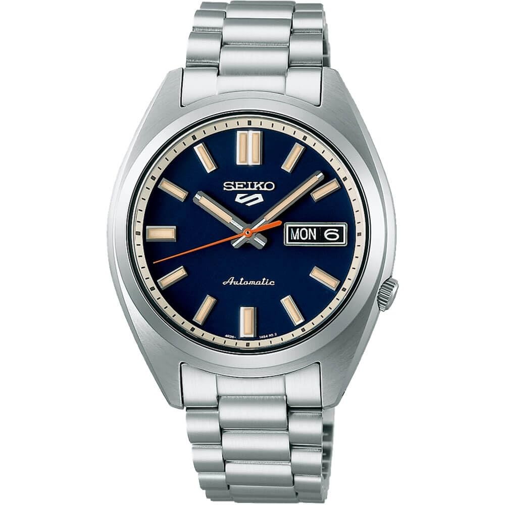 SEIKO 5 Sports 腕時計 ネイビー文字盤 オレンジ秒針 メンズ SRPK87|Basqueバスク