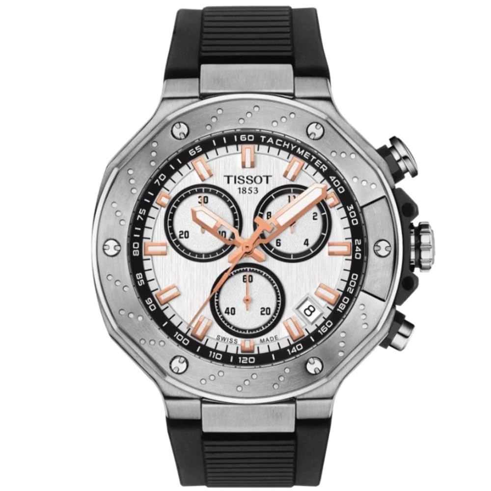 Tissot T-Race Chronograph 腕時計 ブラック文字盤 クオーツ メンズ シリコンベルト|Basqueバスク
