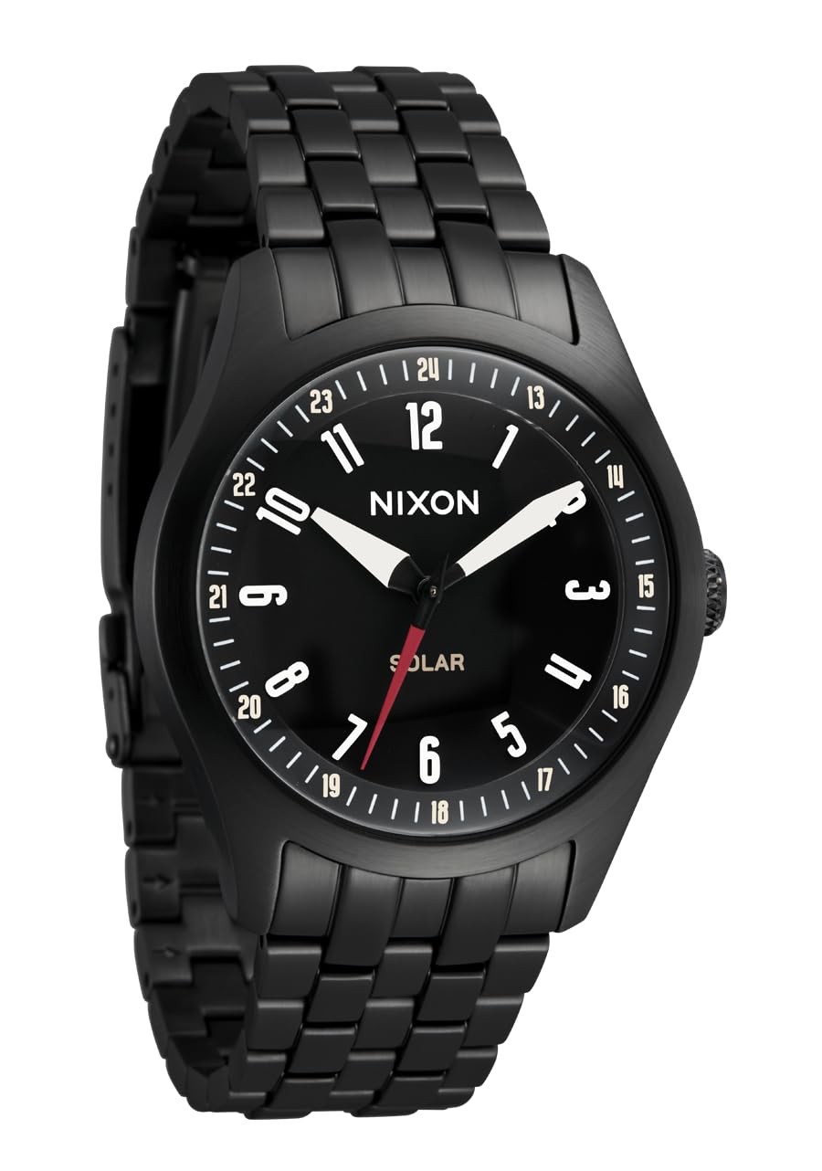 NIXON Echo 38 腕時計 ブラック文字盤 ソーラー ステンレスバンド 100m防水 A1413|Basqueバスク