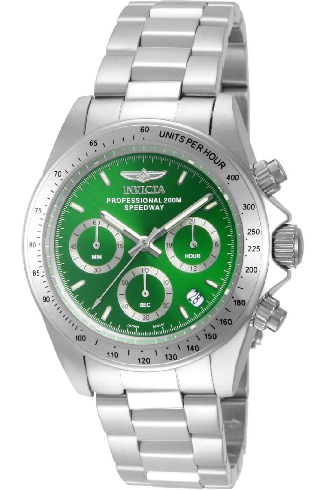 Invicta Speedway 腕時計 メンズ クロノグラフ グリーン文字盤 ステンレススチール 14384｜Basqueバスク 17,466円