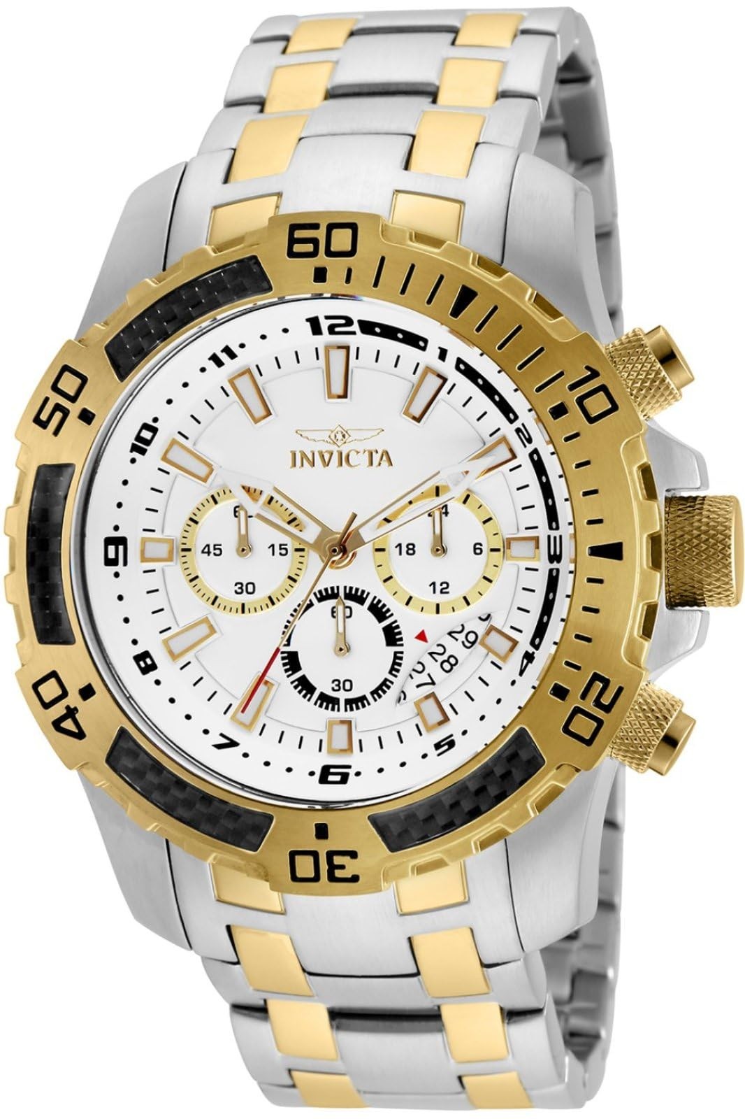 Invicta Pro Diver 腕時計 メンズ 24859 シルバー文字盤 クロノグラフ クオーツ ツートーン|Basqueバスク