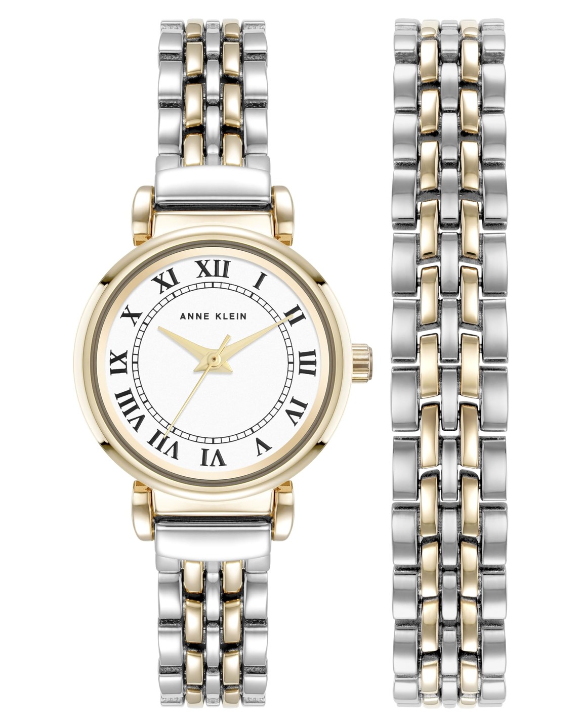 Anne Klein Women's Bracelet Watch Set 腕時計 ホワイト文字盤 ツートーン ブレスレットセット レディース|Basqueバスク