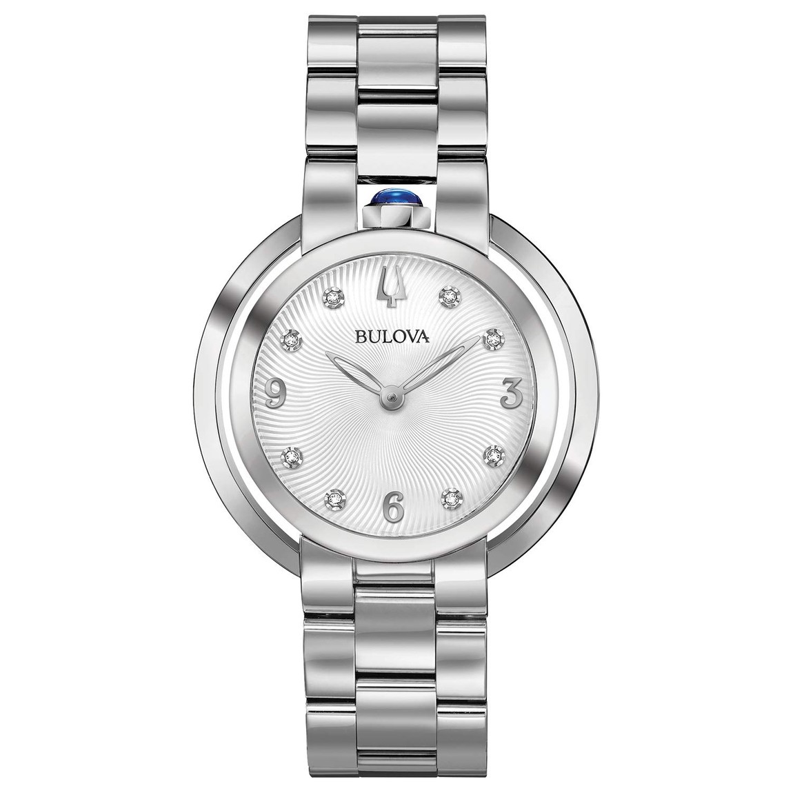 Bulova Rubaiyat 腕時計 シルバーダイヤル ダイヤモンド ステンレススチール クォーツ レディース 96P184｜Basqueバスク
