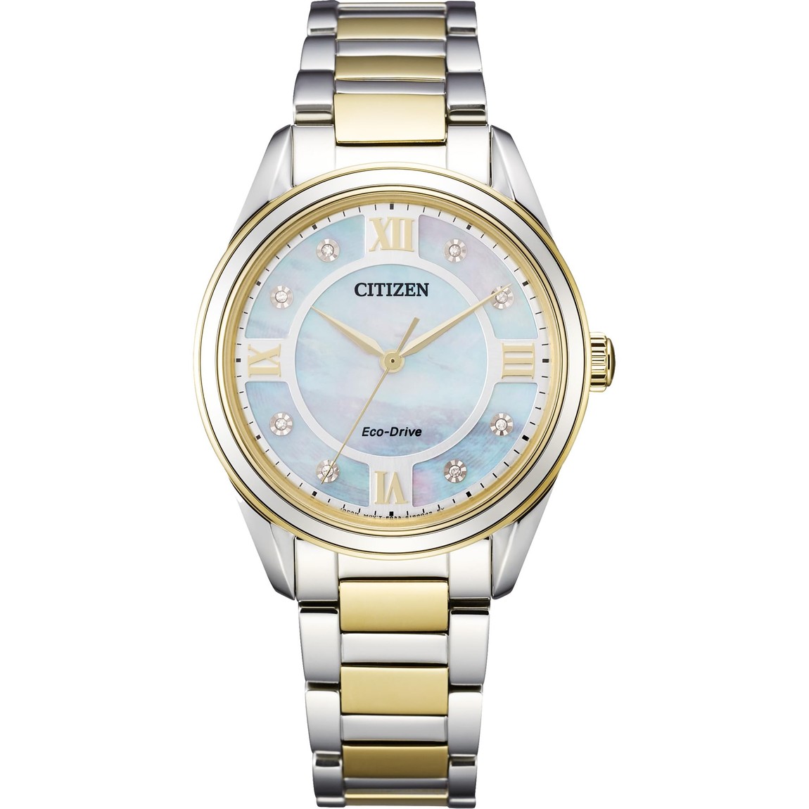 Citizen Arezzo 腕時計 レディース ダイヤモンド エコドライブ ホワイト文字盤 ツートンカラー EM0874-57D｜Basqueバスク