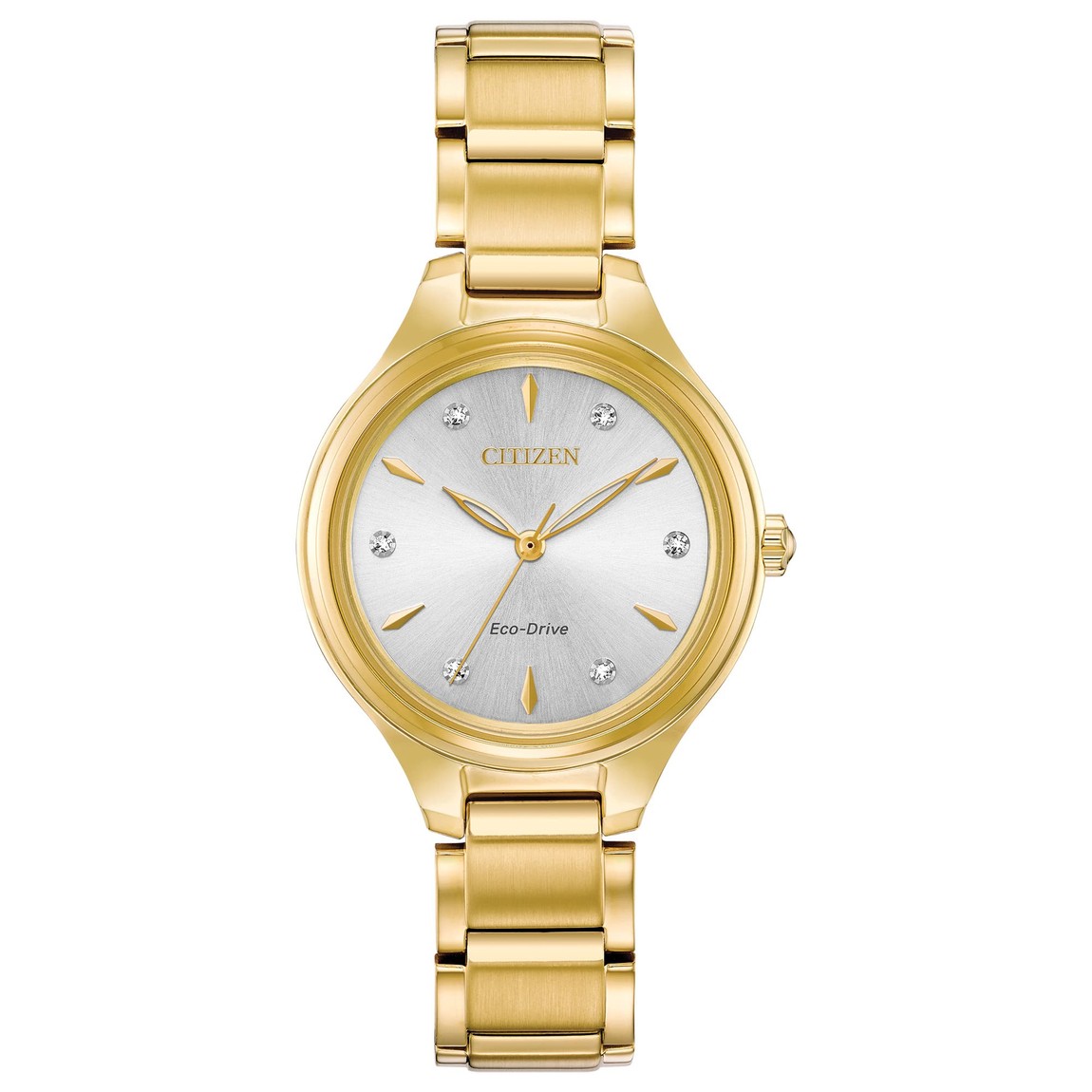 Citizen Dress Classic 腕時計 レディース エコ・ドライブ ゴールドトーン ステンレススチール シルバー文字盤 FE2102-55A｜Basqueバスク