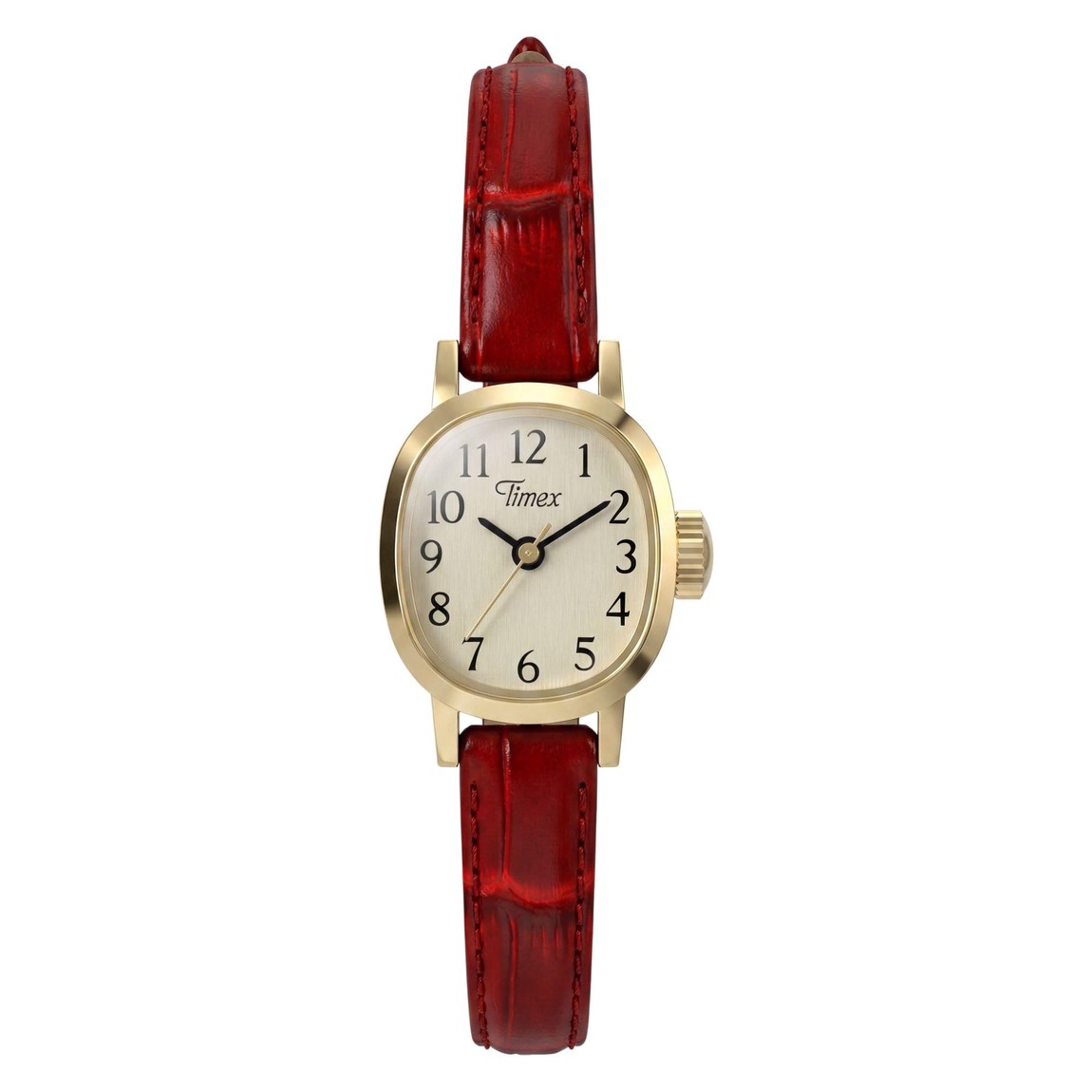 Timex Cavatina Mini 腕時計 レディース 17mm シャンパン文字盤 レッドレザーストラップ ゴールドトーンケース｜Basqueバスク 26,568円