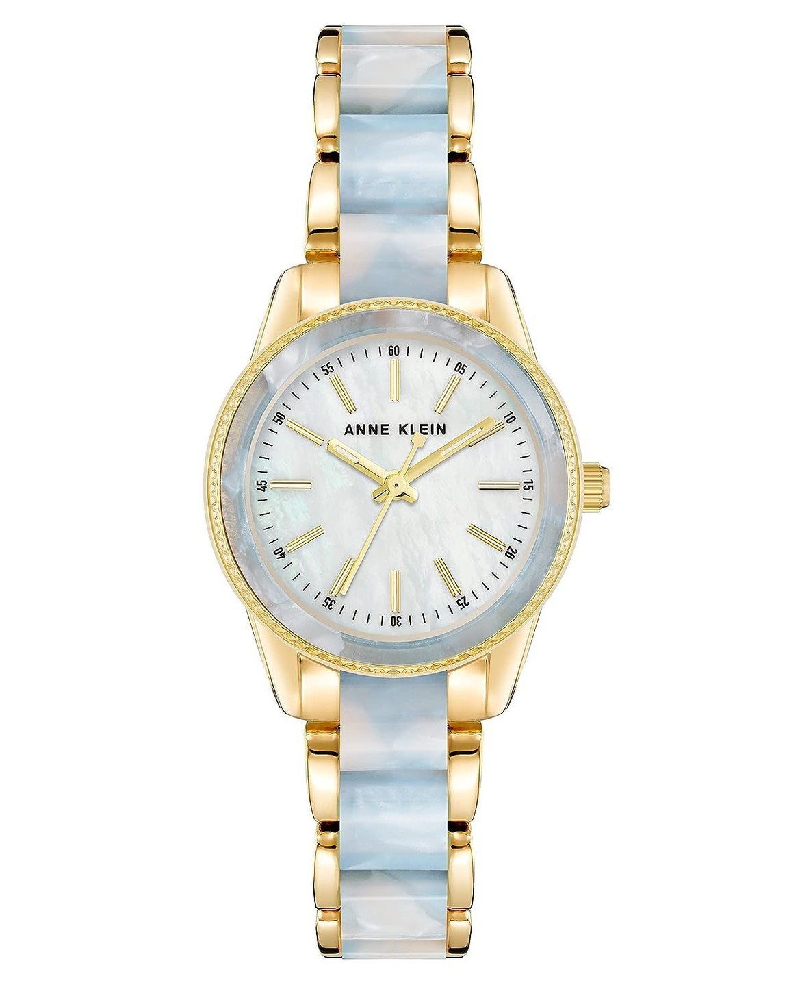 Anne Klein Resin Bracelet Watch 腕時計 レディース ライトブルー マザーオブパール文字盤 ゴールドトーン｜Basqueバスク
