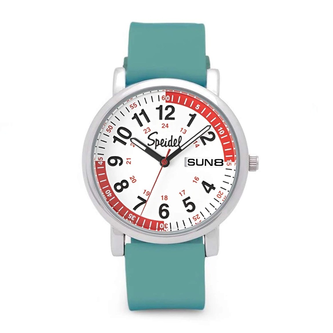 Speidel Scrub Watch Pulsometer 30 V2 腕時計 ティール シリコンバンド クオーツ 38mm ホワイト文字盤|Basqueバスク