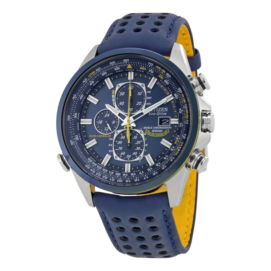 Citizenシチズンウオッチ 逆インポート Eco Drive Blue Angels 世界 クロノグラフ メンズ 御覧になる AT8020 03L