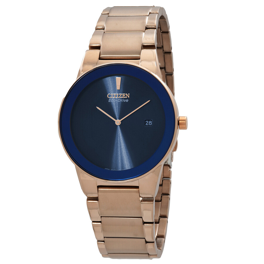 Citizenシチズンウオッチ 逆インポート Eco Drive 青碧 文字盤 さくら色 ゴールド音の高低 メンズ 御覧になる 金1066 80L