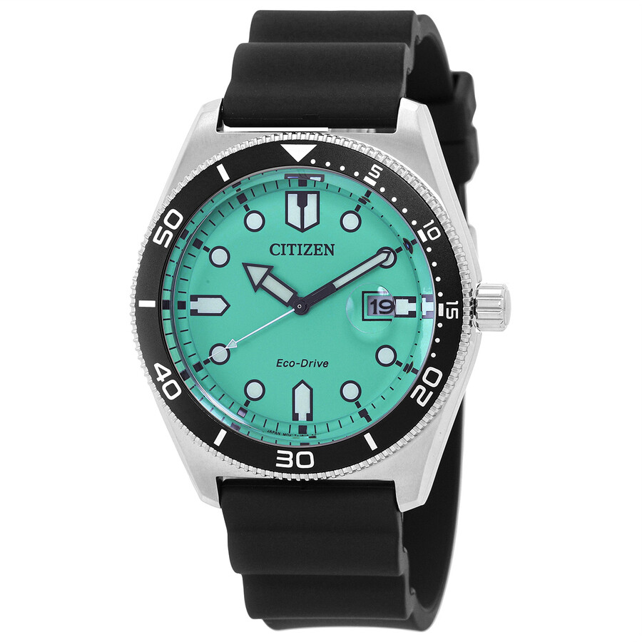 Citizenシチズンウオッチ 逆インポート Eco Drive 青緑色 文字盤 メンズ 御覧になる AW1760 14X