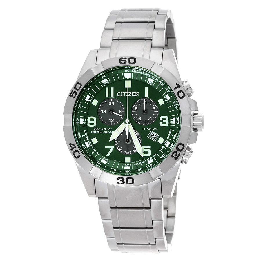 Citizenシチズンウオッチ 逆インポート Brycen クロノグラフ Eco Drive 緑であること 文字盤 メンズ ご覧なさる BL5550 50X