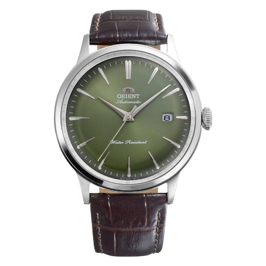 Orient Classic メンズ ウオッチ 自動小銃一巻き 緑であること文字記号盤 ブラウンレザーバンド アナログ