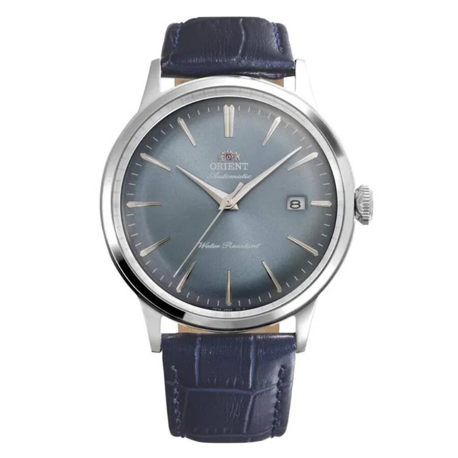 Orient Classic メンズ ウオッチ 自動小銃一巻き 点火装置青碧文字記号盤 なめし革三尺帯 アナログ デイト書きあらわす