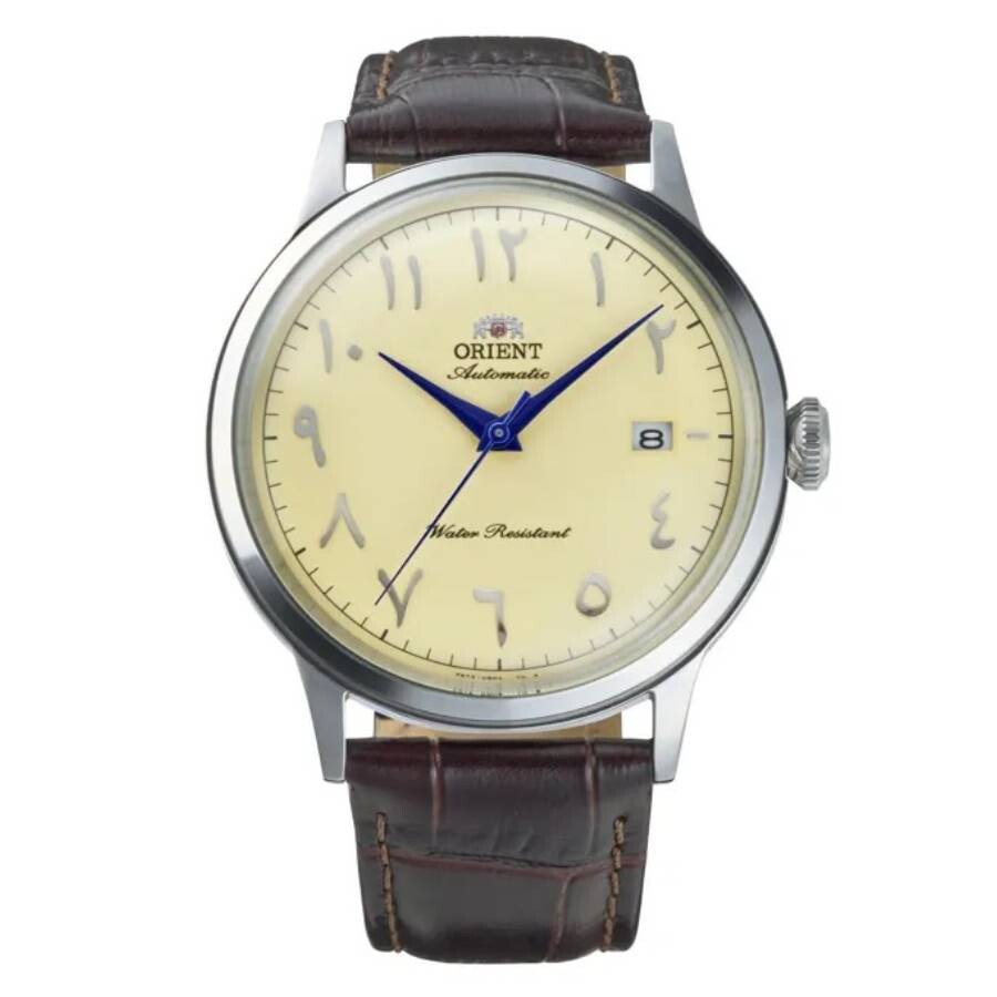 Orient Classic メンズ ウオッチ 自動小銃一巻き 象牙色文字記号盤 アラビア数詞総目録 ブラウンレザーベルト