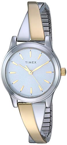 Tmex五分五分メックス レディース亭主もち TW2R98600 ストレッチバングル クリスクロス 25粍 ツートーンエキスパンションバンド ウオッチ