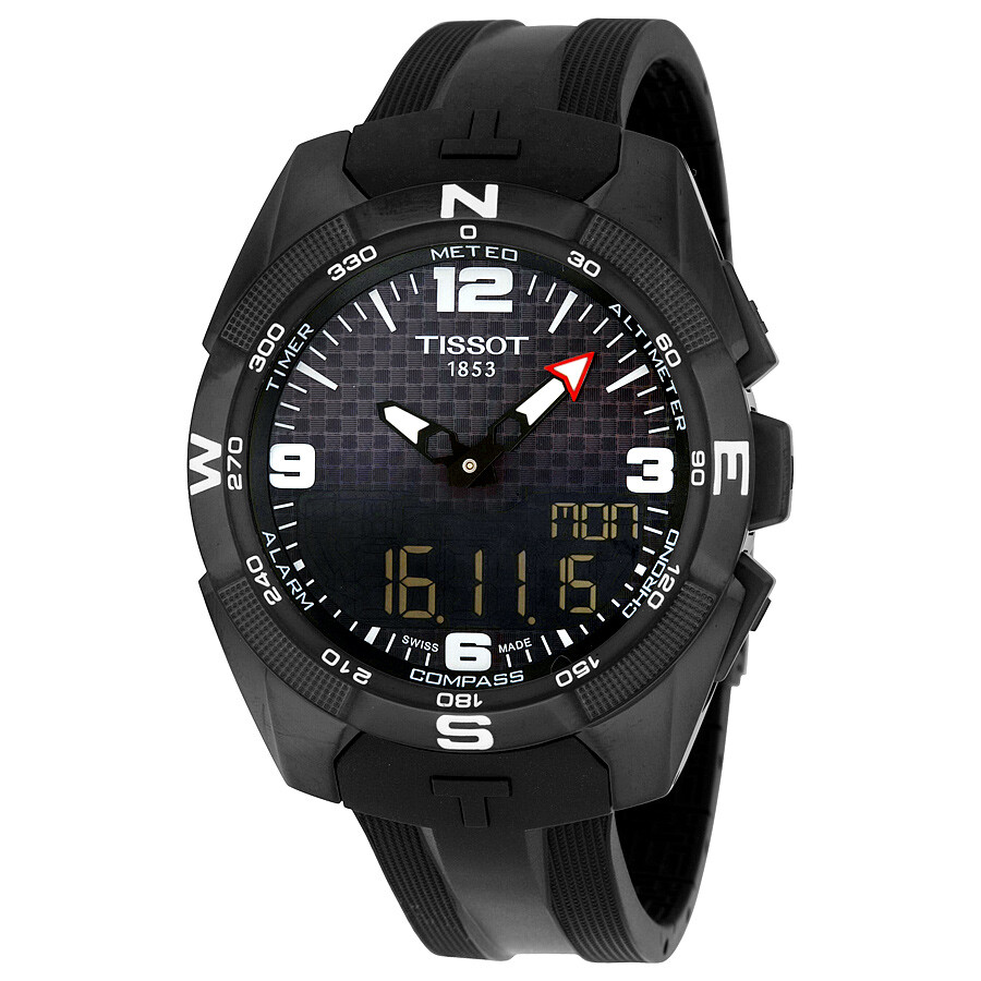 Tissotティソ T-手当たり 老練家 ソーラー 黒いこと文字盤 メンズウォッチ T0914204705701