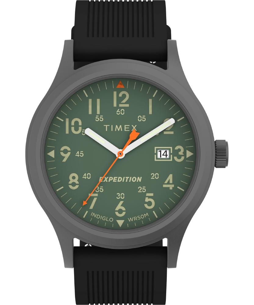 Timex メンズ Expedition Scout 40mm Watch - Black Strap Green Dial Gunmetal Case タイメックス腕時計 並行輸入品