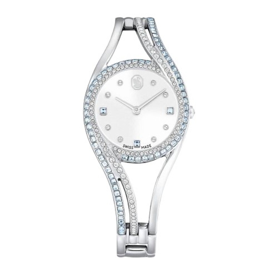 Swarovski Hyperbola レディース ウオッチ 石英 しろがね色文字記号盤 結晶かざり付ける ステンレススチールブレス