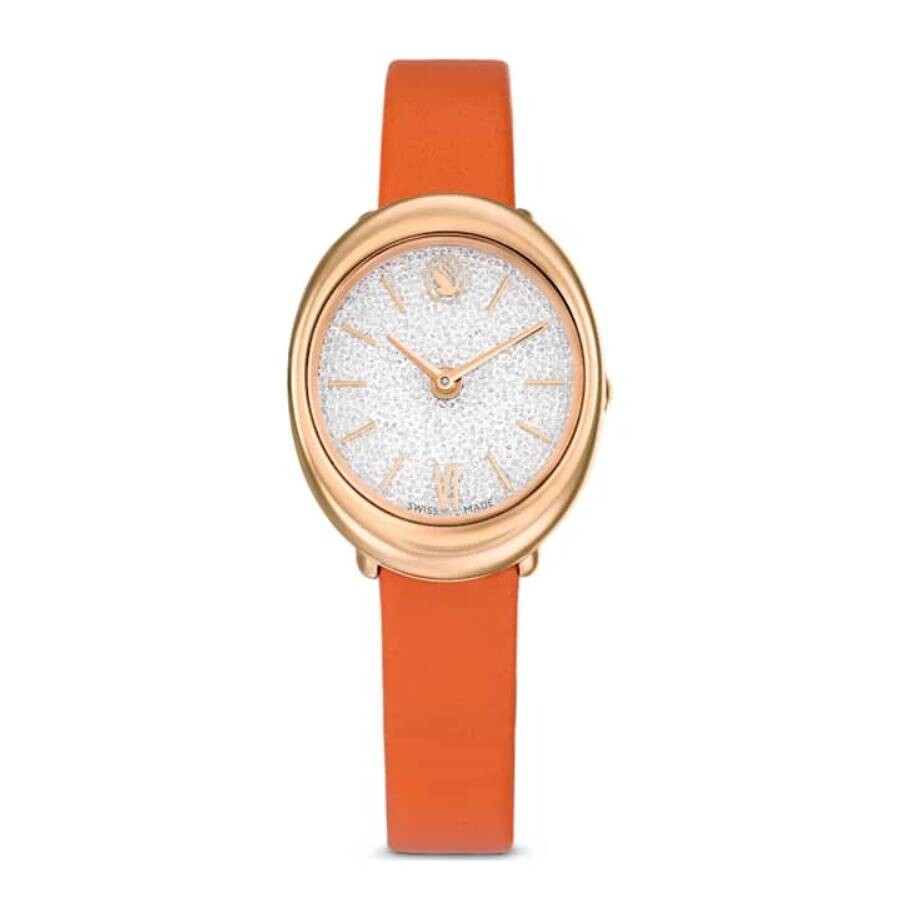 Swarovski Crystalline Imber レディース ウオッチ 石英 オーバル サクラ色ゴールド オレンジ色なめし革
