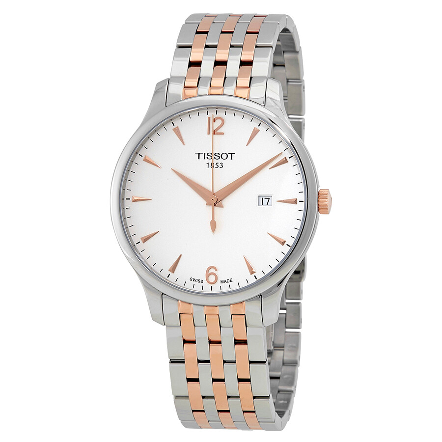 Tissot Tradition メンズ ウオッチ 石英 しろがね色文字記号盤 ツートンカラー ステンレススチールベルト デイト書きあらわす