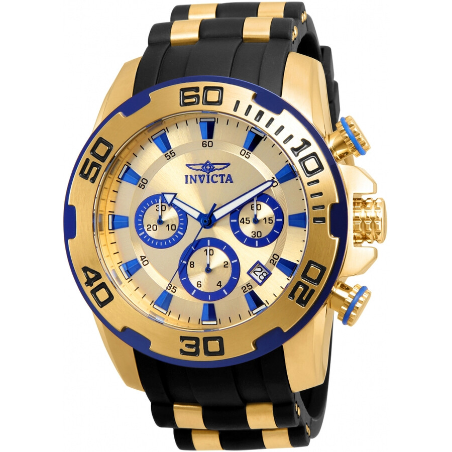Invictaインビクタ Pro Diver クロノグラフ 石英 ゴールド 文字盤 メンズ ウオッチ 22308