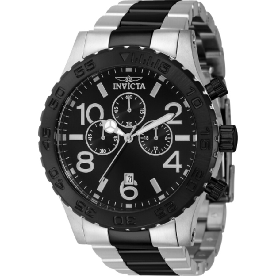Invictaインビクタ Specialty クロノグラフ 石英 黒いこと 文字盤 メンズ 御覧になる 40606